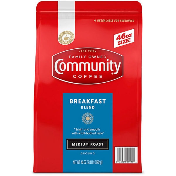 Community Coffee Medium Roast Ground Coffee, Breakfast Blend (46 oz.)